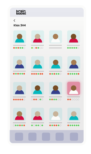 BrainBoost app Overzicht van leerlingen